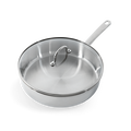 BK Skillet - with lid - Bright Stainless Steel - ø 28 cm - without non-stick coating