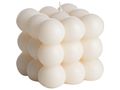 Cookinglife Pillar Candle / Bubble Candle Cube - White - 8 x 8 cm
