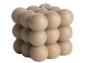 Gusta Pillar Candle / Bubble Candle Cube - Taupe - 8 x 8 cm