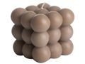 Gusta Pillar Candle / Bubble Candle Cube - Brown - 8 x 8 cm
