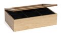 Sakura Tea Tea box - Wood - 6 compartments - with Velvet - 24 x 16 cm