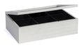 Sakura Tea Tea box - White - 6 compartments - with Velvet - 24 x 16 cm