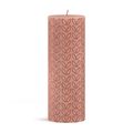 Bolsius Pillar Candle Rustic Print Misty Pink - 19 cm / ø 7 cm