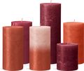 
Bolsius Pillar Candles Set Rustic - Cosy Reds