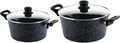 Westinghouse Cooking Pan Set Black Marble ø 24 and 28 cm - Induction and all other heat sources