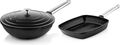 Westinghouse Performance Pan Set (Wok Pan + Grill Pan) ø 28 cm - Black - Induction and all other heat sources.