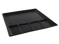 BBQ plate / Fondue plate / Gourmet plate - 5 compartments - Black - 24 x 24 cm