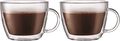 Bodum Double-Walled Glass Mugs Wide with Handle Bistro 450 ml - Set of 2