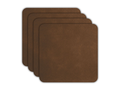 ASA Selection Coasters - Soft Leather - Dark Sepia - 10 x 10 cm - 4 Pieces