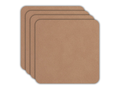 ASA Selection Coasters - Soft Leather - Powder - 10 x 10 cm - 4 Pieces