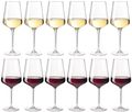 Leonardo Wine Glass Set (Red Wine Glasses + White Wine Glasses) Puccini 12-Piece