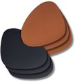 Jay Hill Coasters - Vegan leather - Black / Cognac - Organic - double-sided - 13 x 11 cm - 6 pieces