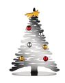 Alessi Christmas Tree Bark Silver BM06/30 - 30 cm - by Michel Boucquillon &amp; Donia Maaoui