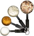 Cookinglife Measuring Spoons - Black - 4-Piece Set