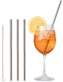 Cookinglife Reusable straws - with brush - Stainless steel - 4 Pieces