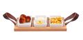 Bowls &amp; Dishes Serving Board / Divider Plate (Fondue, Tapas, BBQ) Streetfood 3-compartment White - Medium