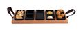 Bowls &amp; Dishes Serving Board / Divider Plate (Fondue, Tapas, BBQ) Streetfood 5-compartment Black - Large