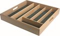 Wooden cutlery tray with 6 compartments