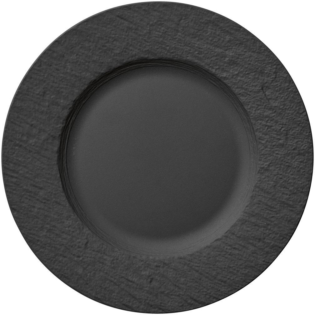 Villeroy & Boch Manufacture Rock Starter 6 pcs, Premium Porcelain Crockery  Set, Pasta Dinner Plate, 2X Dish, Black/Grey