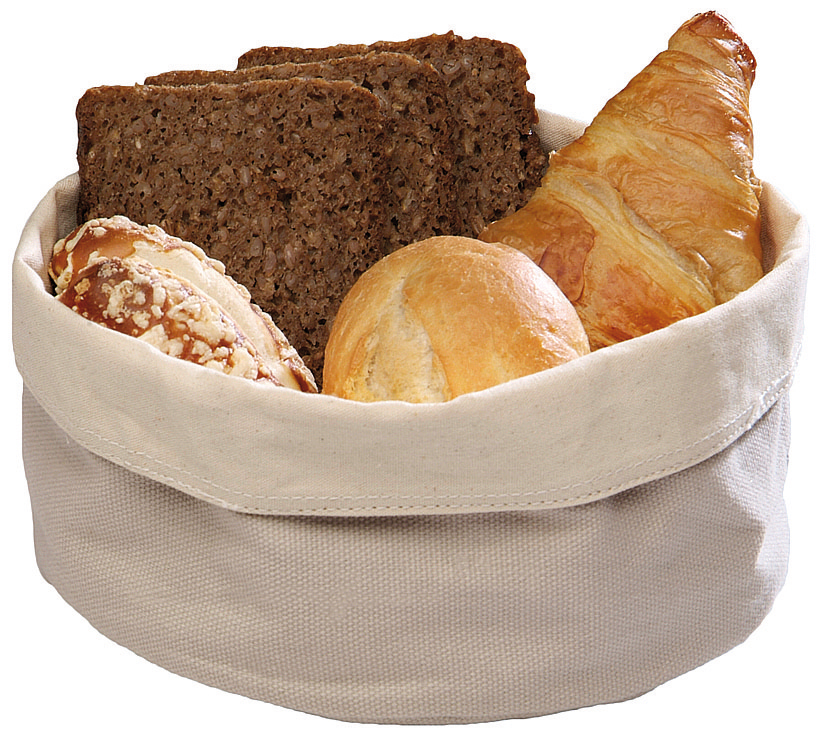 Paderno World Cuisine 42876B25 Oval Canvas Bread Basket Black 