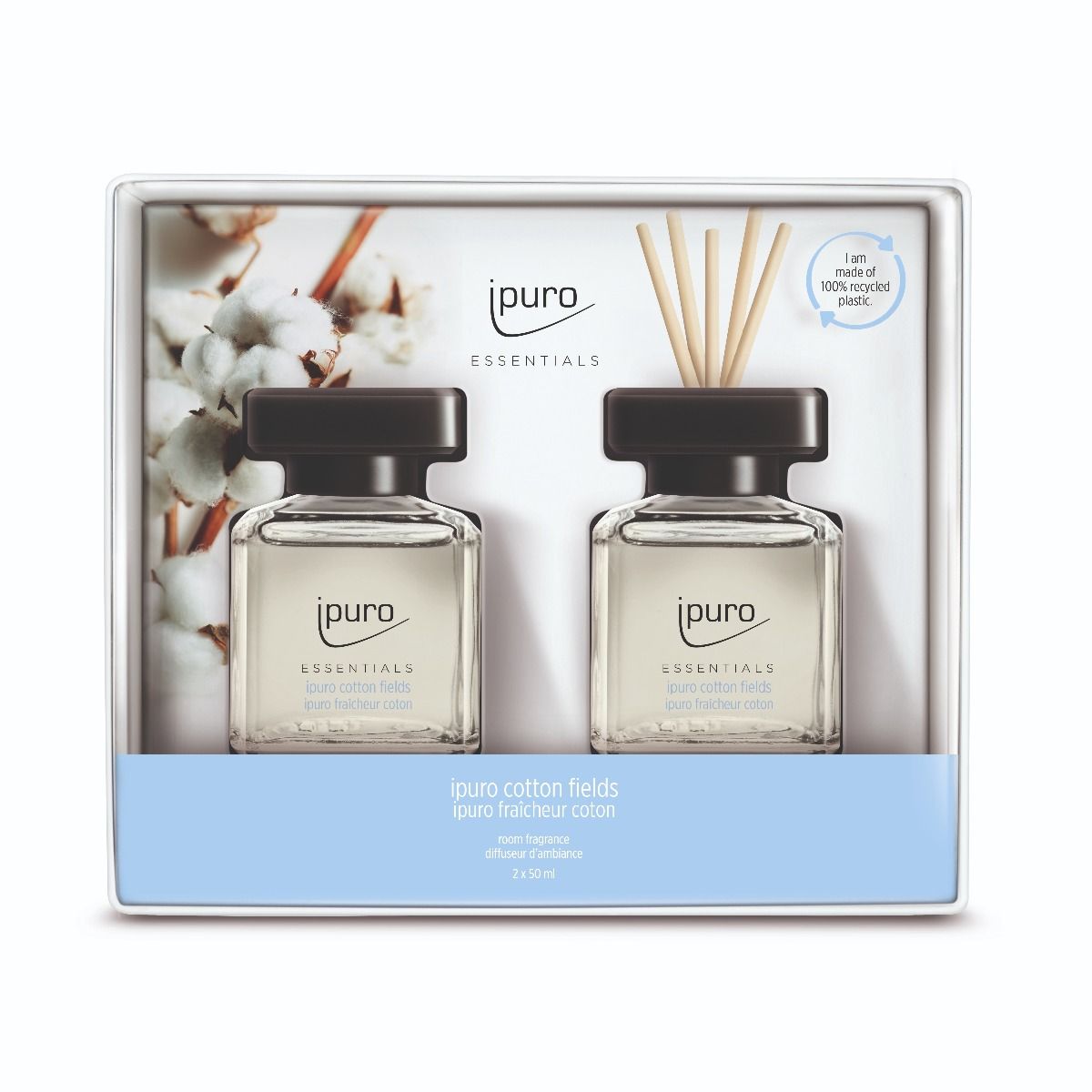 Ipuro Fragrance Sticks Essentials Cotton Fields 50 ml - 2 Pieces