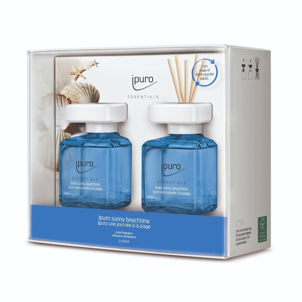 Ipuro Fragrance Sticks Essentials Sunny Beachtime 50 ml - 2 Pieces