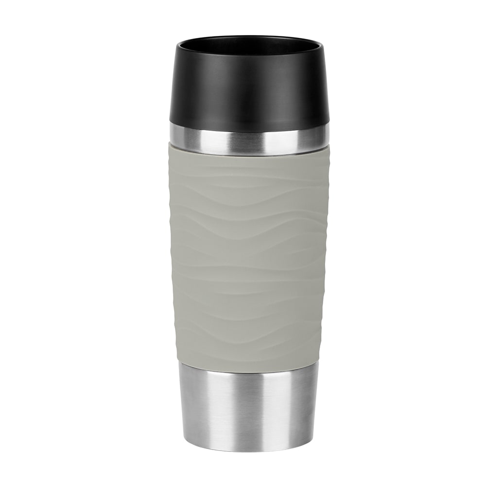 360 ml Charcoal Emsa Easy Twist Travel Mug Stainless Steel Plastic Silicone 
