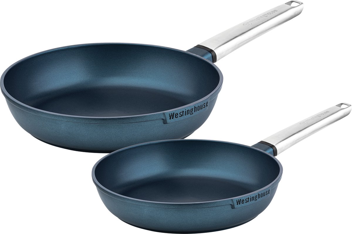DeBuyer Non-Stick Pans - Set of 3 | Red/ Blue/ Yellow