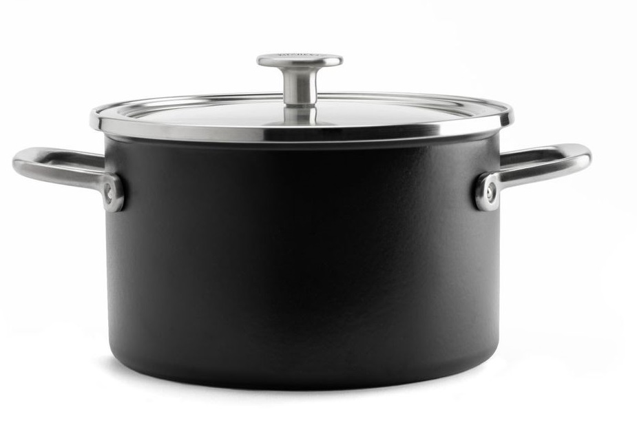 Gourmet Edge Stackable Stainless Steel Nonstick Cookware Set- Pots W Lids 8  Piece