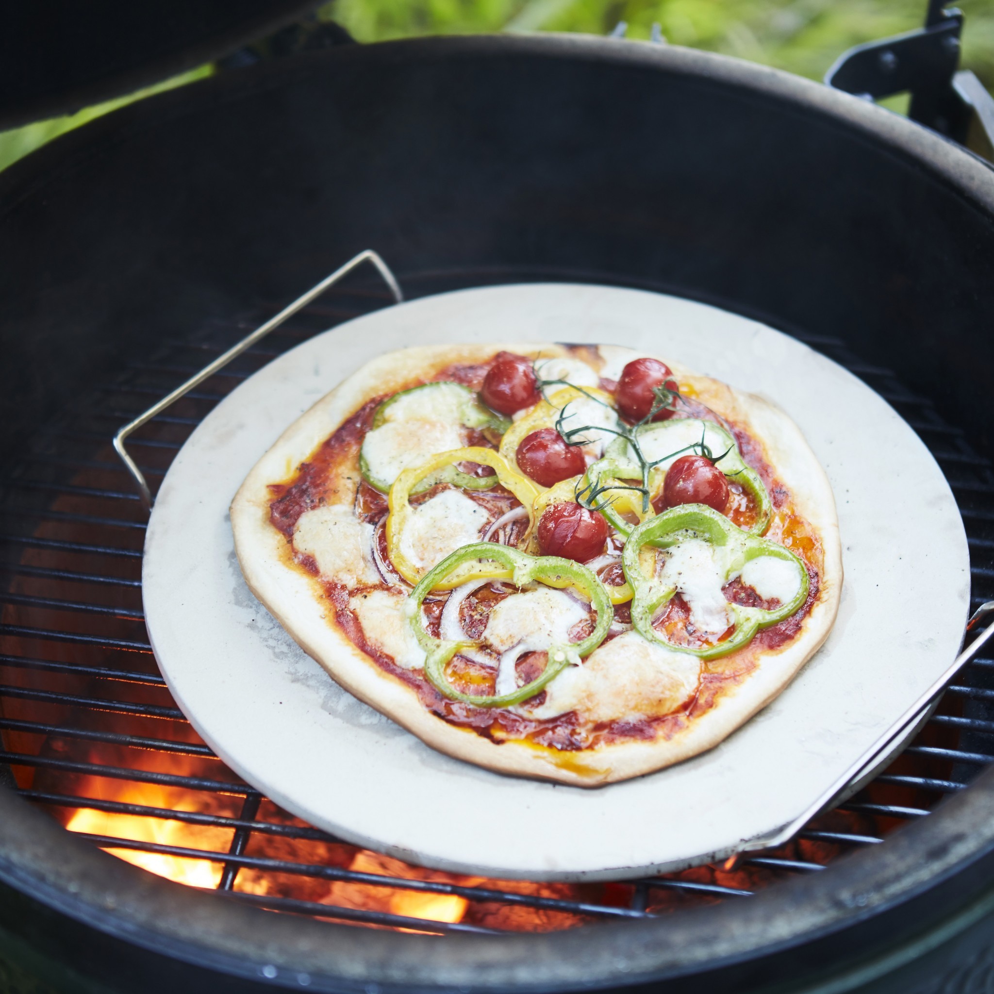 Pietra per pizza da forno con supporto in metallo per servire Point-Virgule diametro 34 cm accessorio per barbecue 
