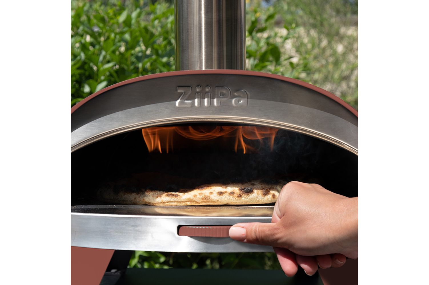 ZiiPa Pizza Oven Piana Wood-fired - with Thermometer - Terracotta - for ø 30 cm pizzas | Buy now at Cookinglife