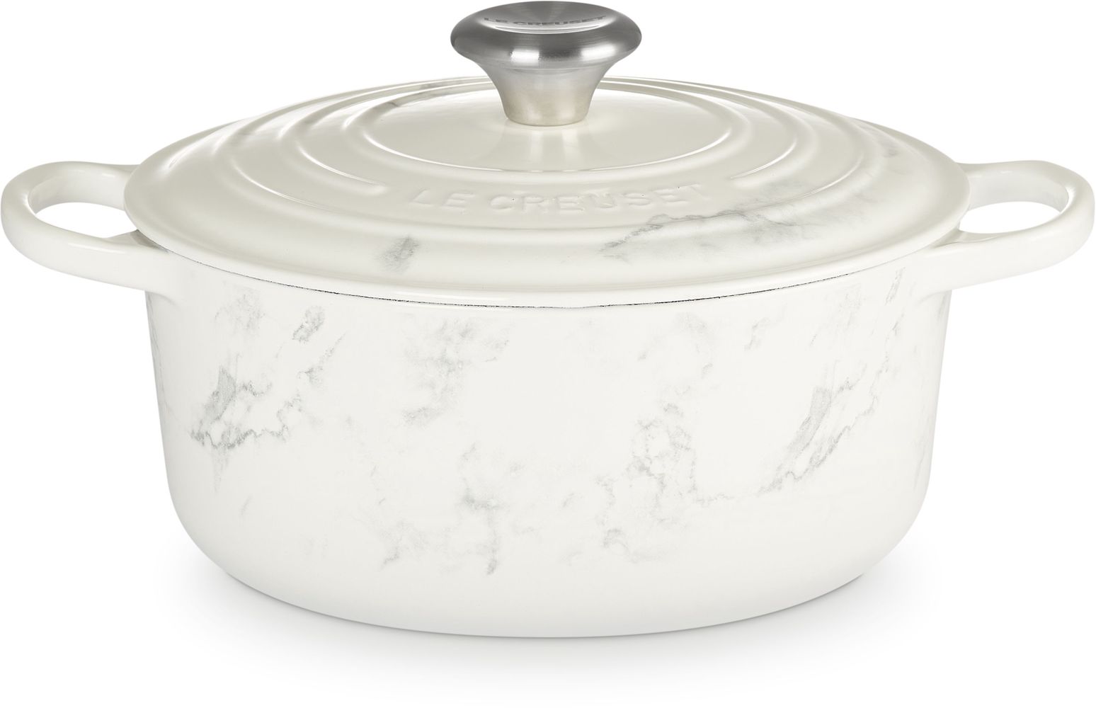 Le Creuset Roasting Pan Signature Marble - White - ø 24 cm / 4.2