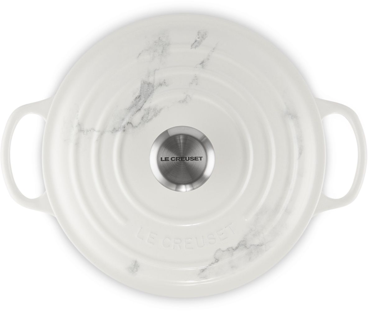 Le Creuset Roasting Pan Signature Marble - White - ø 24 cm / 4.2