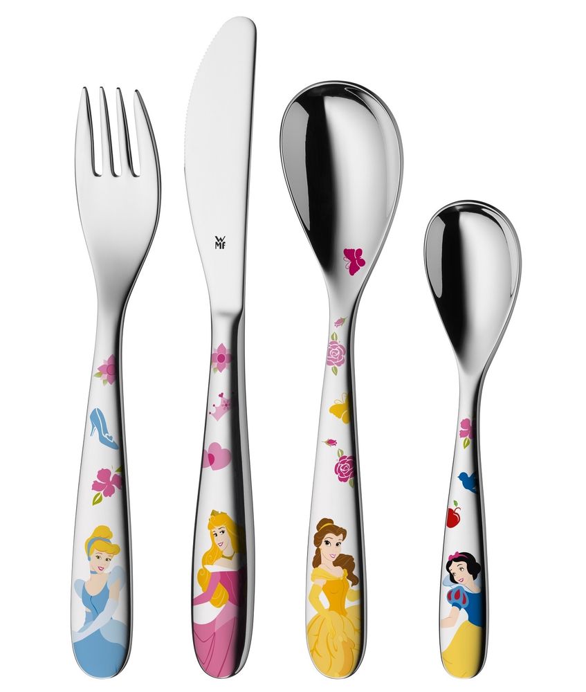WMF children Cutlery set 4-pieces Cromargan 18/10 stainless steel brushed suitable from 3 years engraved cutlery 