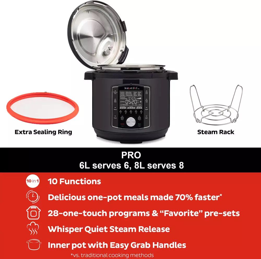Instant Pot Multicooker / Slowcooker Pro - 7.6 Liters - 1600 W - 10-in-1
