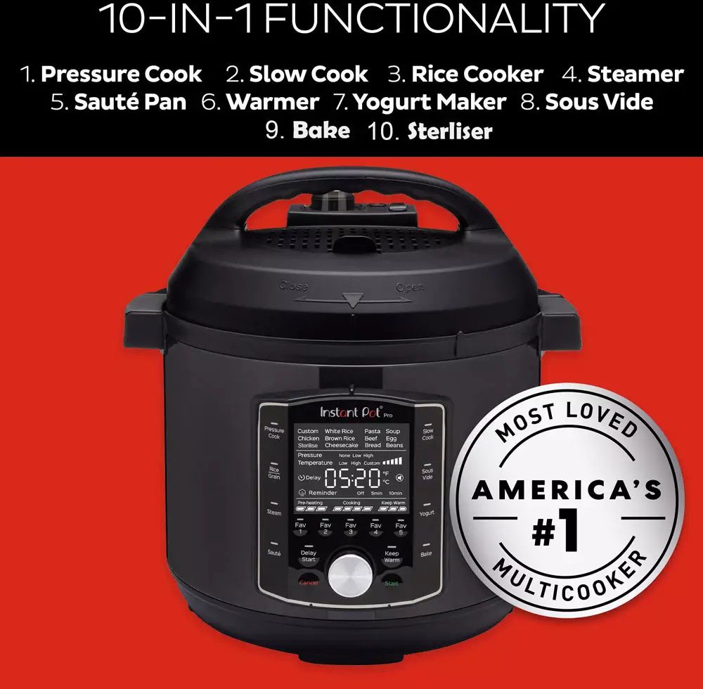 Instant Pot Multicooker / Slowcooker Pro - 7.6 Liters - 1600 W - 10-in-1