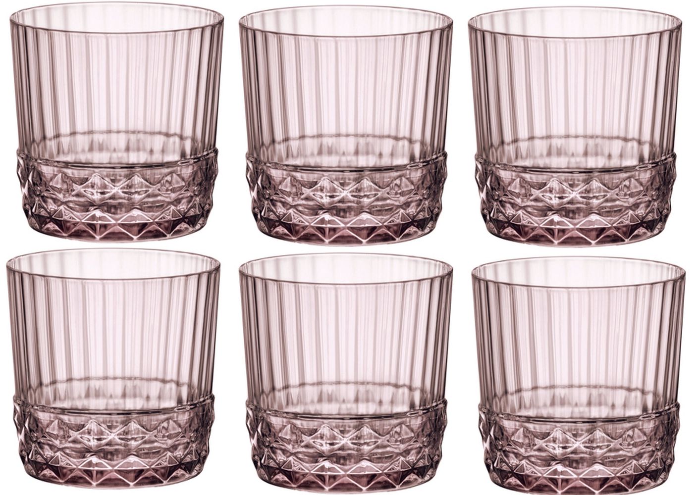 Bormioli Rocco Whiskey Glasses America's 20 Lilac Rose 300 ml - 6 Pieces