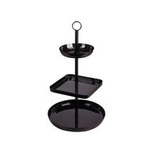 CasaLupo Afternoon Tea Stand / Serving Tower Gusta - Black - Metal