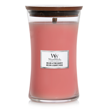 WoodWick Scented Candle Large Melon &amp; Pink Quartz - 18 cm / ø 10 cm