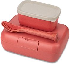 Koziol Lunch Box - with cutlery - Candy - Pink