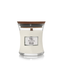 WoodWick Scented Candle Mini White Teak - 8 cm / ø 7 cm