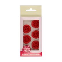 FunCakes Marsepein Decoration Roses Red 6 Pieces