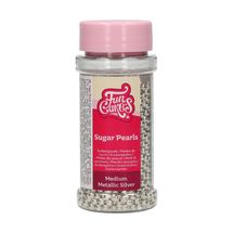 FunCakes Sugar Pearls 4mm Metallic Silver 80 grams