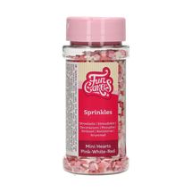 FunCakes Sprinkles Mini Hearts Pink/White/Red 60 grams