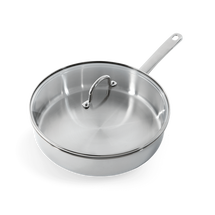 BK Skillet - with lid - Bright Stainless Steel - ø 28 cm - Without non-stick coating