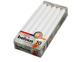 Bolsius Dinner Candles White 23 cm - 10 Pieces