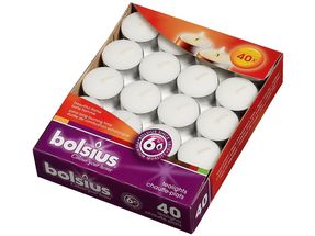 Bolsius Tea Lights White 40 Pieces