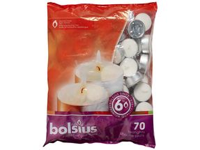 Bolsius Tea Lights White 70 Pieces