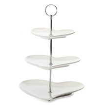 Maxwell &amp; Williams Afternoon Tea Stand / Serving Tower White Basics 3-Piece