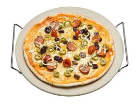CasaLupo Pizza Stone Italian - ø 33 cm with serving rack